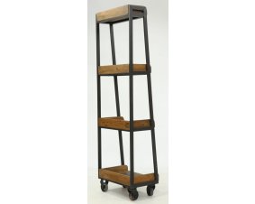 Etagère industrielle sur roulettes bois et métal WHEEL
