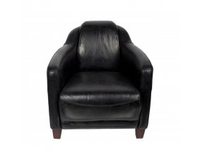 Fauteuil cigare cuir noir HORSE