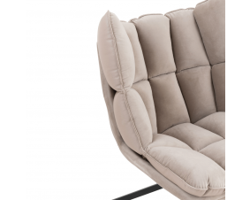 Fauteuil pivotant réversible velours et simili cuir gris clair JEY