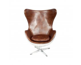 Fauteuil pivotant cuir et alu design AERONOTIK