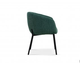 Lot de 2 chaises fauteuils design matelassée tissu vert GIA