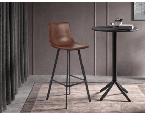Chaise haute de bar marron style vintage HIPSTER