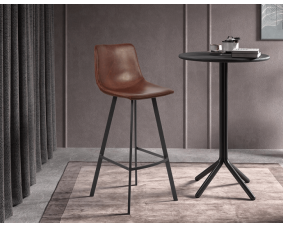 Lot de 2 Chaises de bar marron style vintage HIPSTER 78 cm 