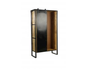 Armoire industrielle porte coulissante métal et bois 195cm ESTHER