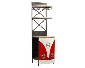 Bar étagère combi rouge style industriel 60cm COMBI