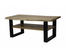 Table basse industrielle 2 plateaux bois d'acacia 120cm LOUANE
