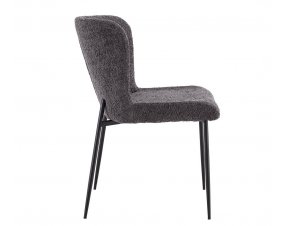 Lot de 2 chaises modernes en tissu teddy gris ELIN