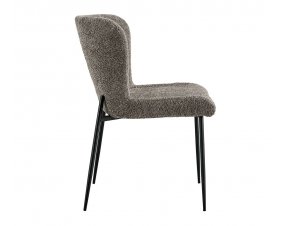 Lot de 2 chaises modernes en tissu teddy taupe ELIN