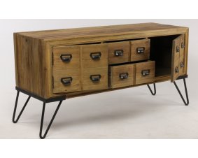 Commode industrielle bois et métal avec 12 tiroirs JOSY