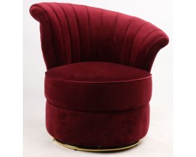 Fauteuil velours rouge FLORA