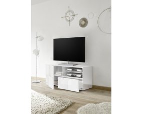 Meuble TV blanc laqué design LAZIO