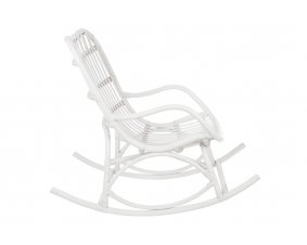 Rocking-chair rotin blanc FARNIENTE