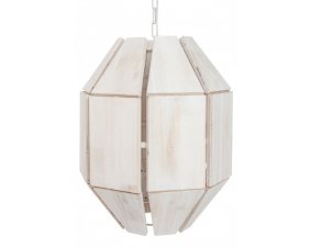 Suspension bois et métal blanc style cottage BREST