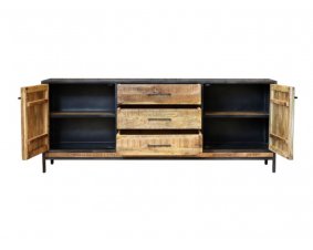 Buffet industriel bois massif et métal 200cm KYNA