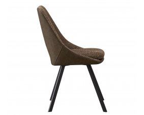 Lot de 2 chaises modernes en tissu marron teddy et simili cuir SOHO