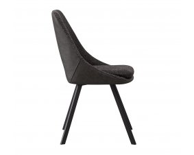 Lot de 2 chaises modernes en tissu gris teddy et simili cuir SOHO