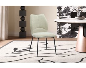 Chaise tissu beige moderne ELSA