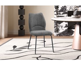 Chaise grise tissu moderne ELSA