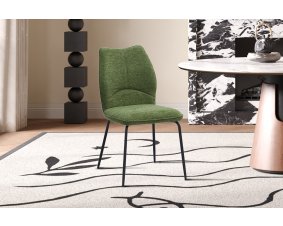 Chaise tissu vert moderne ELSA