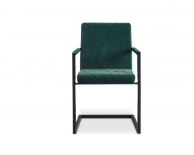 Lot de 2 chaises avec accoudoirs moderne en velours vert RIVER