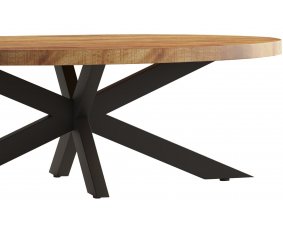 Table basse ovale industrielle bois et métal 130cm CALVI