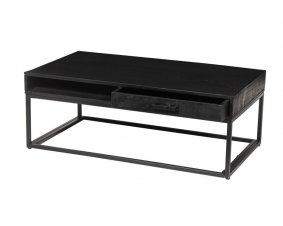 Table basse rectangulaire bois massif noir 110cm VICTOR