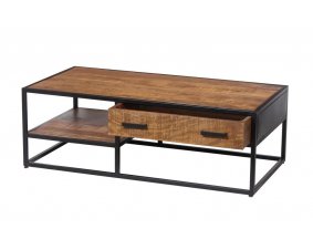 Table basse industrielle bois et métal 120cm OLIVIA