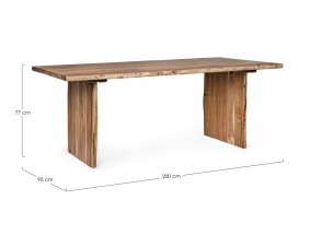 Table à manger bois massif scandinave effet tronc d'arbre TRADBORJ