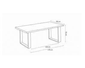 Table à manger en bois massif 180 cm LOUIS