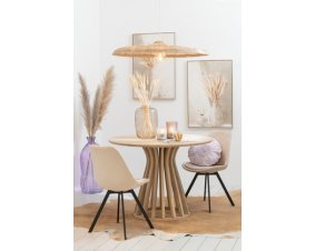 Table à manger ronde scandinave en bois massif CONNY