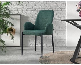 Chaise fauteuil moderne en tissu VALENTINE-Vert