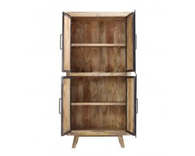 Armoire industrielle bois massif manguier 4 portes MEERA 