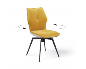 Chaise pivotante velours jaune et tissu moderne PALOMA