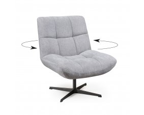 Fauteuil pivotant tissu gris perle moderne CHARLES