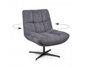 Fauteuil pivotant tissu gris anthracite moderne CHARLES