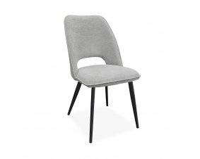 Chaise gris perle tissu moderne ROXANE