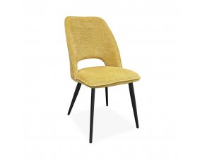 Chaise jaune safran tissu moderne ROXANE