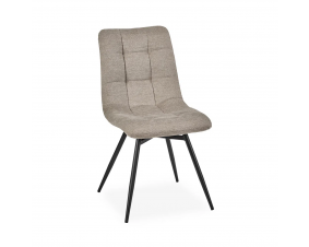 Chaise capitonnée tissu beige moderne ANGELA