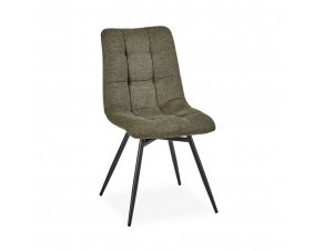 Chaise capitonnée tissu verte moderne ANGELA