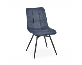 Chaise capitonnée tissu bleu moderne ANGELA