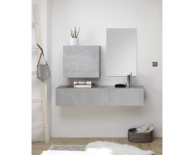 Console meuble d'entrée suspendu design gris GREY