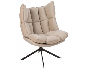 Fauteuil design pivotant tissu beige JEY