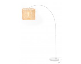 Lampe sur pied bambou et métal blanc 194cm LAURA