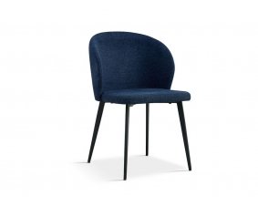 Lot de 2 chaises design en tissu bleu marine MANEL