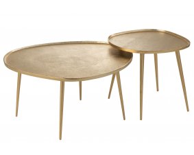 Tables basses gigognes design en aluminium or KYLA