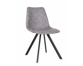 Chaise industrielle grise avec surpiqûres VINTAGE