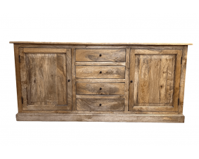 Buffet bois massif 4 tiroirs et 2 portes 190cm VICTOIRE