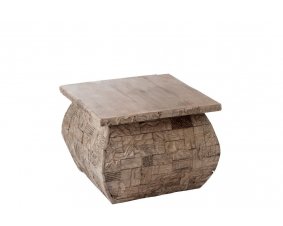 Table de salon carrée bois gris oriental KENITRA