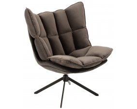 Fauteuil design pivotant tissu gris JEY