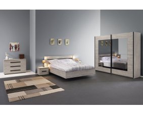 Chambre à coucher chêne gris et anthracite contemporain MELVIN